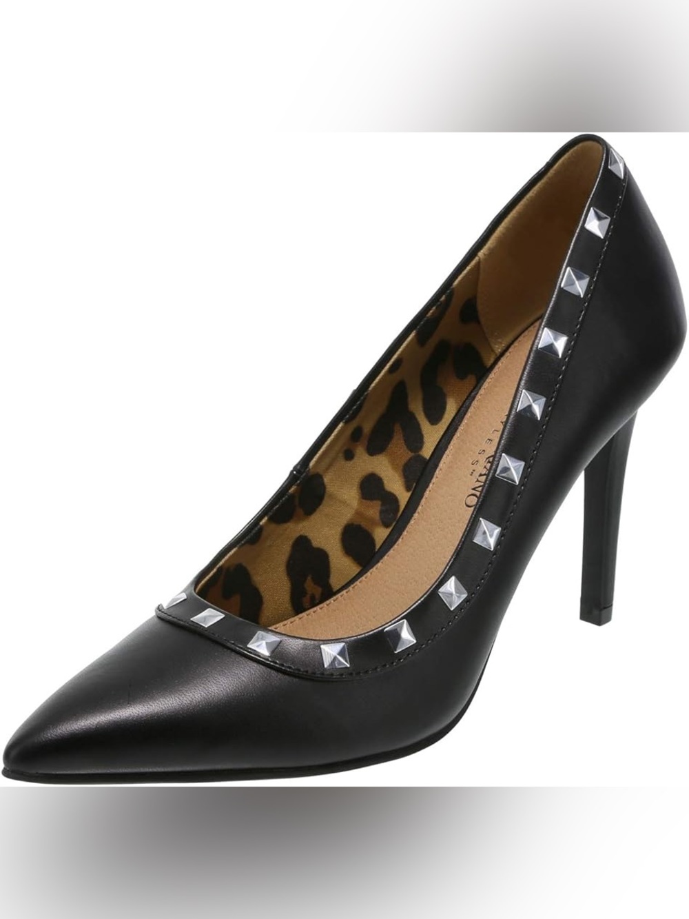 Christian Siriano Black Studded Faux Leather Heels – Size 8 👠